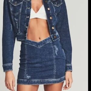 Retrofete Wesley Skirt in Blue Denim